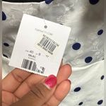 Topshop Dress One Shoulder Embossed Floral Polka Dot Print Blue White Size US 8 Photo 10