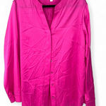 Hugo Boss  | 14 / L Top Blouse Button Up Down Luxury Satin Silk PINK Long Sleeve Photo 0