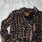 Tory Burch  Silk Black &Brown Long Sleeve Dress Shirt Business Blouse size 0 / XS Photo 0