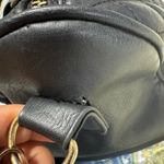 Mango  Quilted Black Faux Leather Satchel Handbag Gold Hardware Crossbody Strap Photo 6