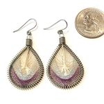 Earthbound Purple blue white string art earrings Photo 0