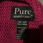 Pure Handknit Accessories 3 Button Wrap Shawl Scarf Cotton Pink Knit Poncho Red Size undefined Photo 2
