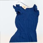Jack by BB Dakota NWT Cobalt Blue Ruffle Straight Leg Jumpsuit Women's Size M Photo 4