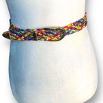 Vintage Multicolor Rainbow Braided Statement Belt Gold Photo 0