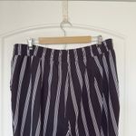 Cato  Black White Stripe Pull On Ankle Pants With Pockets Casual Photo 3