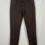 ZARA 90's Split Hem High Waisted Straight Brown Jeans Photo 0