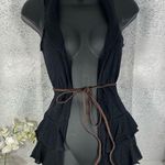 belle du jour  Black Sweater Vest with Rope Belt Photo 0