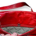Plinio Visona  Red Patent Leather Silver Chain Strap Crossbody Shoulder Bag Photo 8