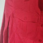 Tory Burch  Red Linen‎ Button Front Women 0 Summer Breathable Long Sleeve Top Photo 7
