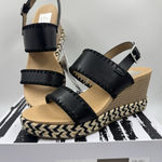 Dolce Vita Black Esmaya Espadrille Platform Wedge Sandals NEW Size 9 Photo 0