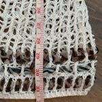 Katie Todd Weave Crochet Cardigan Boho Sz M Medium Cover Up White Ribbon Trim Photo 8