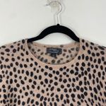 Morgan Taylor Morgan‎ Taylor 100% Cashmere Sweater Small Tan Black Animal Print Crew Neck Photo 1