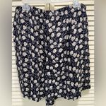 Tres Paquette Navy/White Floral Flowy Shorts Pleated‎ Pockets Elastic Size M Blue Size M Photo 2