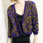 Vintage Purple/Gold Swirl Paisley Abstract One Photo 2