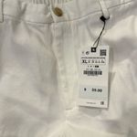 ZARA Cotton Straight Leg Ankle Pants - Off White Size XL Photo 2