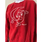 Glossier Red Crewneck Sweatshirt Graphic Logo Character Cartoon Sweatshirt Photo 1