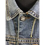 CAbi Women Denim Vest 8 Mid Wash Distressed Button Down 2 Pockets Y2K Preppy Photo 5