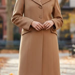 Marvin Richards  Taupe Cashmere Trench Coat Women's Size Large Photo 1