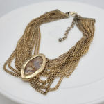 Chico's  Labrodite Amulet Necklace 20" Gold‎ Tone Chunky Multi Strand Lobster Claw Photo 0