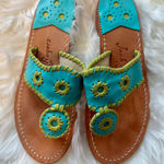 Jack Rogers  Turquoise and Lime Sandals Size 6 Photo 0