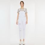KanCan Women’s White Distressed Adjustable Stretch Overalls Size Medium Photo 8