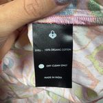 Emily Lovelock Top Women XS Pink Multicolored Heart 100% Organic Cotton Puff Photo 5