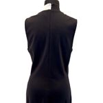 Cache Black White Color Block Midi Dress Bi Stretch Attached Scarf Tie Sz 12 Photo 3