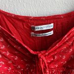 Urban Outfitters  off the shoulder red orange floral long sleeve crop top Photo 1