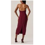 ASTR the Label Alanna Metal Buckle Detail Halter Neck Dress Size Medium Red Photo 1