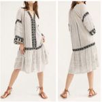 Free People NEW Vagabond Cotton Embroidered beads Tunic Top Ivory Womens Sz S Photo 2