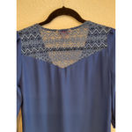 Candie's  Size S Womens Blue Short Sleeve with Pockets and Back Lace Photo 4