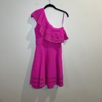 Ted Baker Streena Dress Size 2 US6 Pink Knitted Ruffle One Shoulder Photo 3