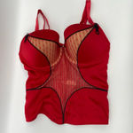 Jezebel  USA Red Lingerie Push Up Bustier Corset Bra Top Size 36D Sexy Intimates Photo 2