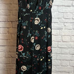 Forever 21 Black Floral Short Sleeve V-Neck Romper Women's Small Photo 0