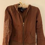 Rampage vintage  brown zip up jacket 100% linen brown size s Photo 1