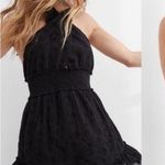 Aerie  Black Eyelet Halter Smocked Sun Dress NWT Black Large Photo 1