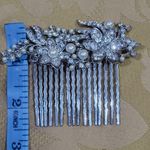 Pearl & Rhinestone formal or bridal hair comb Silver Photo 3