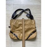 Emma Fox ‎ Designer Leather Purse Bag- Tan Brown Gold Hardware & Snap 19x15 Photo 2