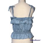 American Eagle OUTFITTERS size medium denim crop tank adjustable straps elastic Photo 2