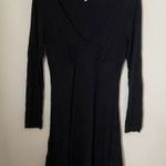 BP Dress Long Sleeve V-Neck Mini Black Solid Casual Neutral Photo 1