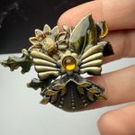 Autumn Winged Angel Sunflower Multi Color Enamel Brooch Pin Signed KC Photo 7