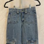 LIONESS Stacey Cargo High Rise Straight Leg Jeans - Women Size XS - Blue Photo 3