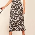 Reformation  Bea Daisy Daisies Midi Skirt Black 0 Photo 12