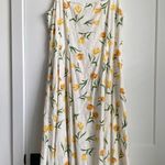 Joie  SZ14 White/yellow Floral Linen blend Sleeveless Squared Neck Midi Dress-NWT Photo 1