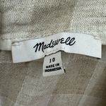 Madewell Linen Blend Sunside Sleeveless Button Back Check Top Tan White Sz 10 Photo 2