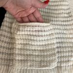 Pink Rose open front Cardigan, ivory, popcorn knit, criss cross back detail, S Photo 4