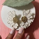 Anthropologie White Flower Earrings Photo 7