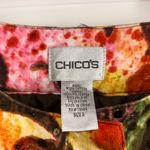 Chico's Chico’s Floral Print Sequins Embellished 3/4 Sleeve Snap Button Front Jacket Photo 2