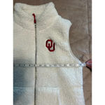 Captivating OU Sherpa Vest Size Large Cream Sooners Football Fall Warm Fuzzy Photo 5