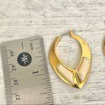 Trina Turk gold tone and white hoop earrings Photo 2